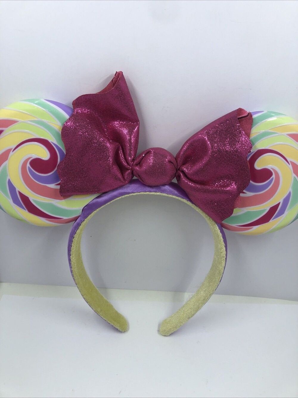 Disney Parks Candy Sweet Treat Swirl Lollipop Minnie Mouse Ears Headband Pink